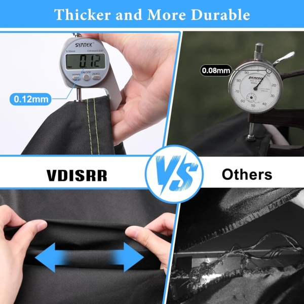 Grill Abdeckhaube, VDISRR Wetterfest Grillabdeckung, 420D Oxford Gasgrill Abdeckplane, Wasserdicht Grillschutzhülle, 183 x 66 x 130 cm, Reißfest, UV, Schutz Grill vor Verblassen, Rost und Schimmel Bild 3