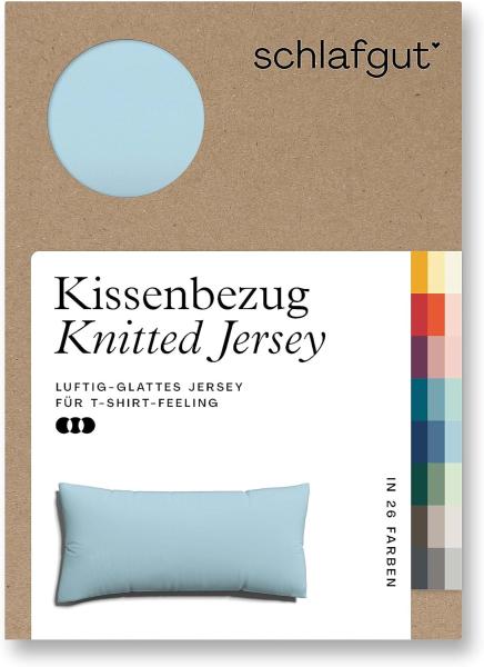 Kissenbezug Knitted Jersey aus Bio-Baumwolle mit Elasthan, bügelfrei, Schlafgut (1 Stück), besonders fein gestrickt, Kissenhülle mit farbigem Reißverschluss