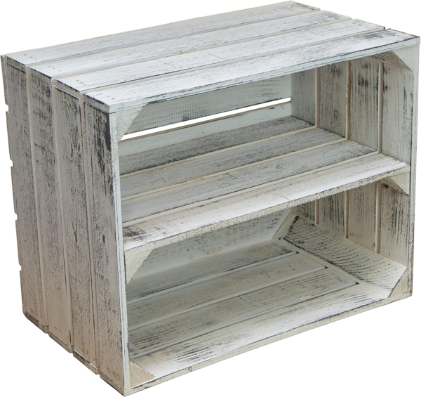 Kistenkolli Altes Land Allzweckkiste Regalkiste "Willi" in weiß mit zwei Schubladen 68x40x31 (Spar-Set) Bild 7