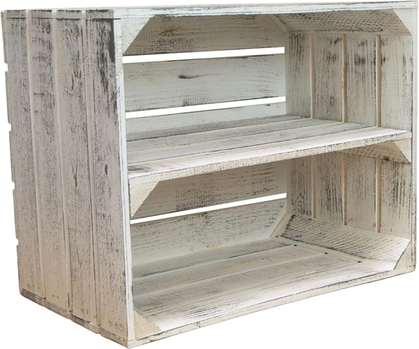 Kistenkolli Altes Land Allzweckkiste Regalkiste "Willi" in weiß mit zwei Schubladen 68x40x31 (Spar-Set) Bild 6