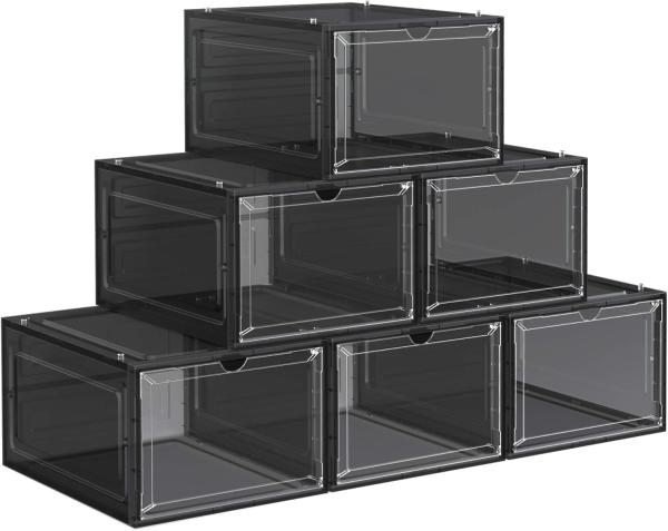 Songmics Schuhbox Schuh-Organizer (6 St), aus Kunststoff, durchsichtig