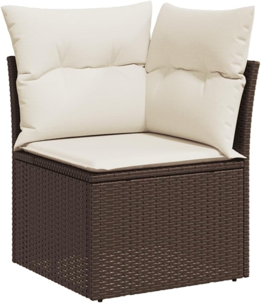 vidaXL 9-tlg. Garten-Sofagarnitur mit Kissen Braun Poly Rattan 3252910 Bild 7