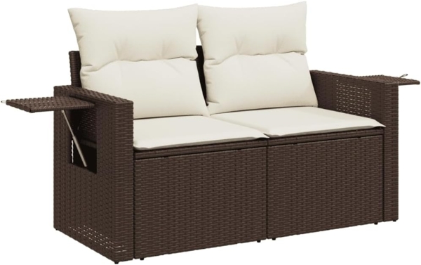 vidaXL 9-tlg. Garten-Sofagarnitur mit Kissen Braun Poly Rattan 3252910 Bild 8