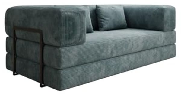 Luxusbetten24 Sofa Designer Sofa Lazy 3 Sitzer, mit Aufklappfunktion und Cordbezug