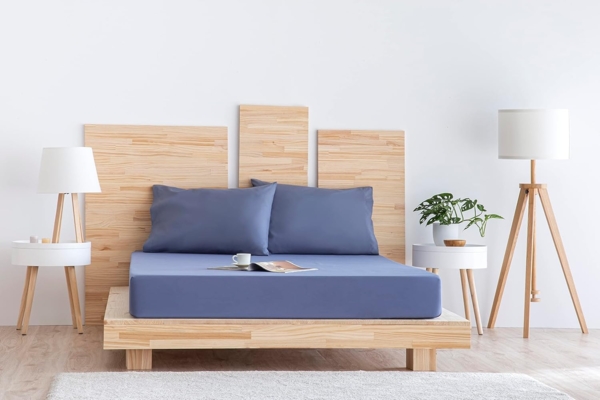 Todocama - Spannbettlaken aus gebürsteter Mikrofaser, extra weich, (Bett 135x190/200 cm, Graublau) Bild 6