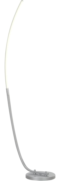 HOMCOM Stehlampe mit Fußschalter, dimmbar, Ein-,Ausschalter, LED fest integriert, mit anpassbarer Helligkeit, für Schlafzimmer, Silber