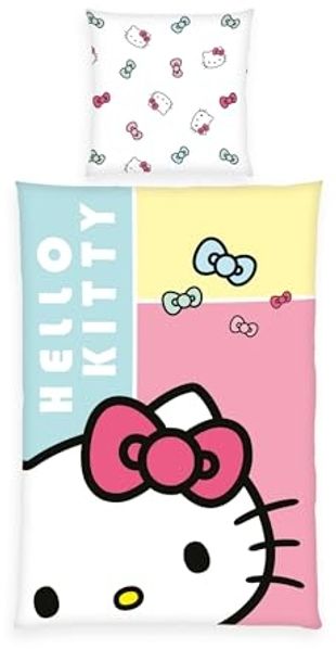 Hello Kitty Bettwäsche Hello Kitty, Renforcé, 2 teilig, Wendebettwäsche