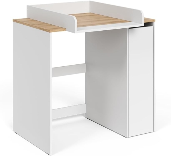 Waschmaschinenschrank Viktor Weiß/Artisan 93.6 x 88.2 cm 2 Teile mit Wickelauflage Vicco