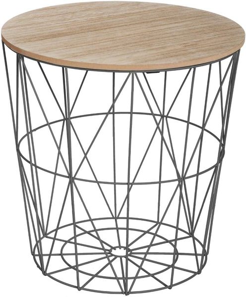 Atmosphera Couchtisch mit abnehmbarer Platte im charmanten Stil, Schwarz, Ø 39,5 cm
