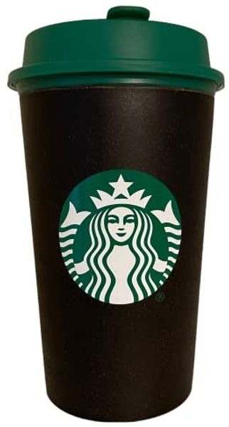 Starbucks Frühstücks-Geschirrset STARBUCKS 12oz Black Recycled Coffee Mug 355ml