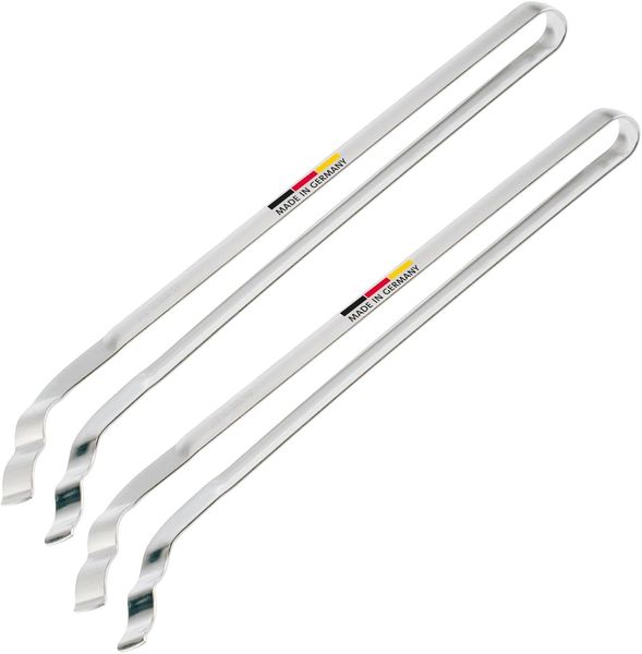 Westmark 2x Wurst- und Servierzange – Mit gewellten und gebogenen Laffen, Rostfreier Edelstahl, Länge: je 33,9 cm – Silber, 127422E3