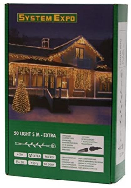 System Expo "Lichterkette EXTRA 5m" 50 Birnen warmweiß, IP44