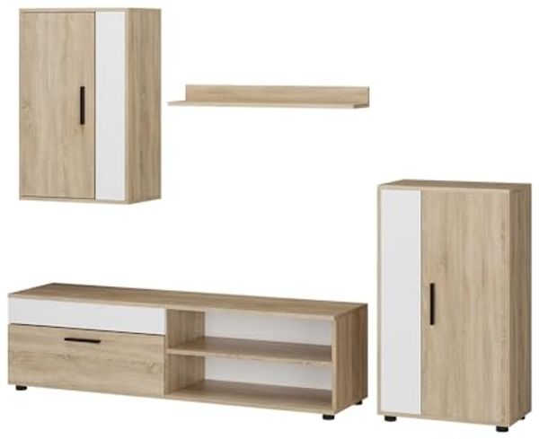 Wohnwand Berno Sonoma 4-teiliges Set Vicco