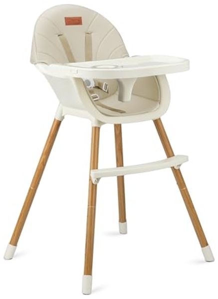 MoMi Kinderstuhl Reki, 2in1 Hochstuhl mit 5-Punkt-Gurt bis 20 kg