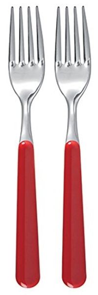 Excèlsa Trendy 2 Stück Menügabeln Tafelgabeln, Rot
