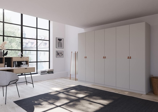 Kleiderschrank Drehtürenschrank Quadra-Spin | 6-türig | seidengrau | 271x210 | Griff Homey Bild 2