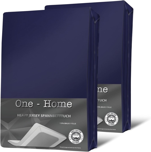 One Home Spannbettlaken Heavy, Jersey, Gummizug: rundum, (2 Stück), Double Pack, erhöhtes Flächengewicht