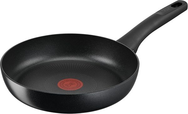 Tefal G28804 Hard Titanium On Bratpfanne 24 cm | Aluminium | unbedenkliche Antihaftversiegelung | Thermo-Signal Temperaturanzeiger | für alle Herdarten geeignet | induktionsgeeignet | Schwarz