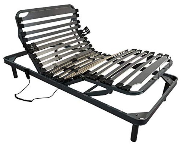 DUÉRMETE ONLINE Dreaming Online Verstärktes Elektrobett ERGOMAX 5 Flachen, Hytrel-Aufhängungen, Zuverlässigkeit und Robustheit, Deutscher Motor, Legierter Stahl, grau, 90x190