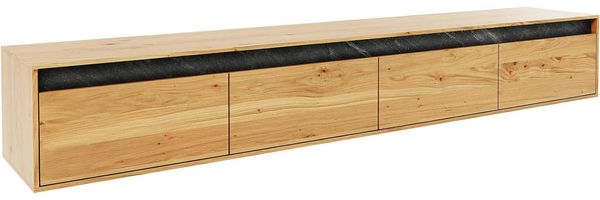Designer-Lowboard Stonegrace 200 cm Eiche Natur Schiefer 4 Schübe Schwebend