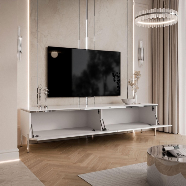 Lookway TV-Schrank AURORA SILVER auf Beinen und LED Beluchtung Breite: 180 cm Bild 3