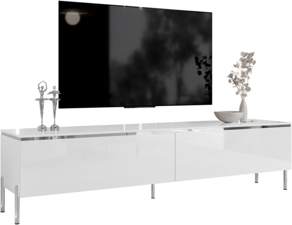 Lookway TV-Schrank AURORA SILVER auf Beinen und LED Beluchtung Breite: 180 cm Bild 1