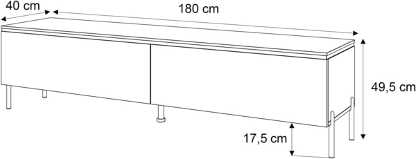 Lookway TV-Schrank AURORA SILVER auf Beinen und LED Beluchtung Breite: 180 cm Bild 8