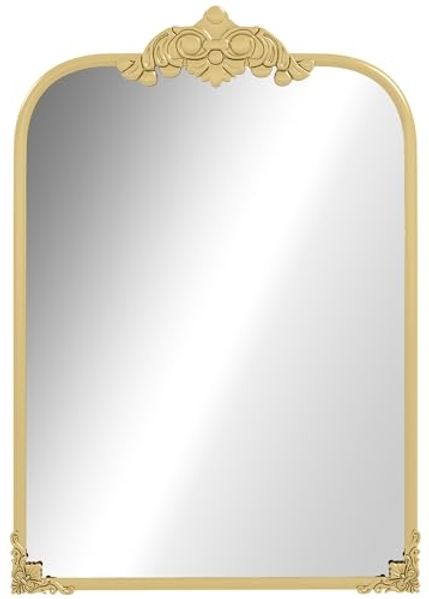 HOMCOM Wandspiegel 60 x 87 cm Badezimmerspiegel mit Metallrahmen (Badezimmerspiegel, 1-St, Dekospiegel), für Wohnzimmer, Schlafzimmer, Gold
