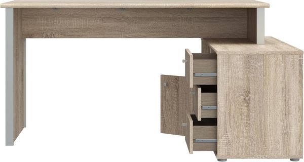 Forte Schreibtisch TEMPRA 2 - Büro in Sonoma Eiche (D30F)-Grey (A11) Bild 5