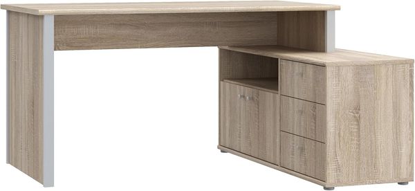Forte Schreibtisch TEMPRA 2 - Büro in Sonoma Eiche (D30F)-Grey (A11) Bild 4