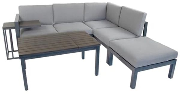 Porto Gartenlounge Set, Aluminium, grau, für 5 Personen