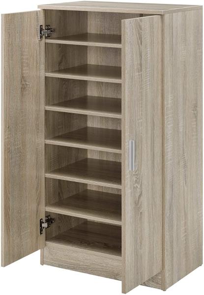 en. casa Schuhschrank 108 x 55 x 35 cm Eichenoptik