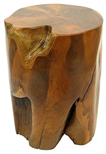 wohnfreuden Sitzhocker Teakholz Hocker Elefantenfuss 40 cm lasiert, 1007
