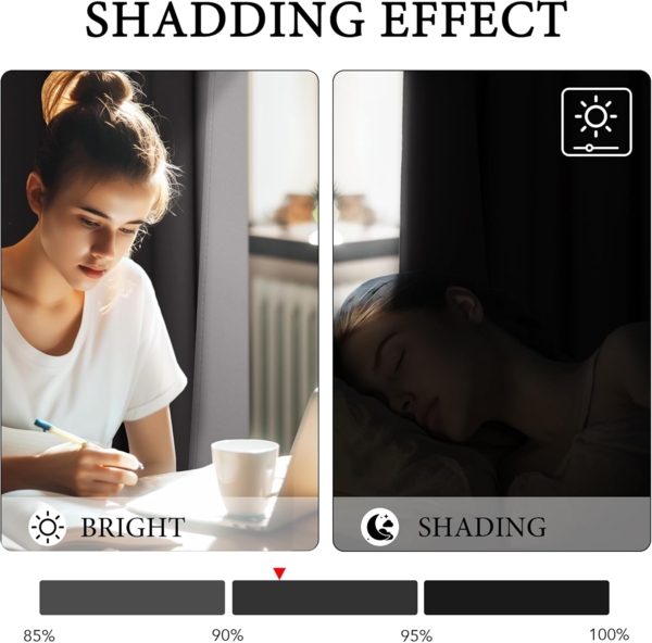 PONY DANCE Thermovorhang Kälteschutz Winter Graue Blickdichte Vorhänge Wärmeisolierend Ösenvorhang 2er Set H 245 x B 140 cm Verdunkelnde Gardinen Wohnzimmer Verdunkelungsvorhang Ösen Bild 5