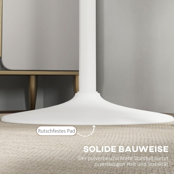 HOMCOM Bartisch Küchentisch für Wohnzimmer, Esszimmer (Esstsich, 1-St, Stehtisch), Stahl, Weiß, Ø60 x 102 cm Bild 6