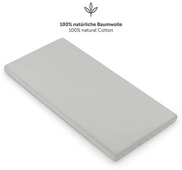 Laleni Premium Spannbettlaken 60x120-70x140 cm - Oeko-Tex Zertifiziert, 100% Baumwolle, atmungsaktives Spannbetttuch Jersey Baby, 150 g/m², Moonlight Grey - Grau Bild 4