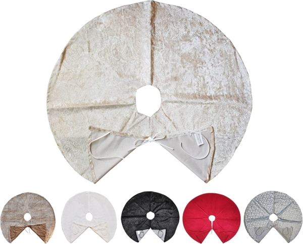 JACK Weihnachtsbaumdecke Kuschlige Christbaumdecke Rund Ø 120cm Weihnachtsbaumdecke Tannenbaum, Weihnachtsbaum Decke Unterlage Baumteppich Tannenbaumdecke