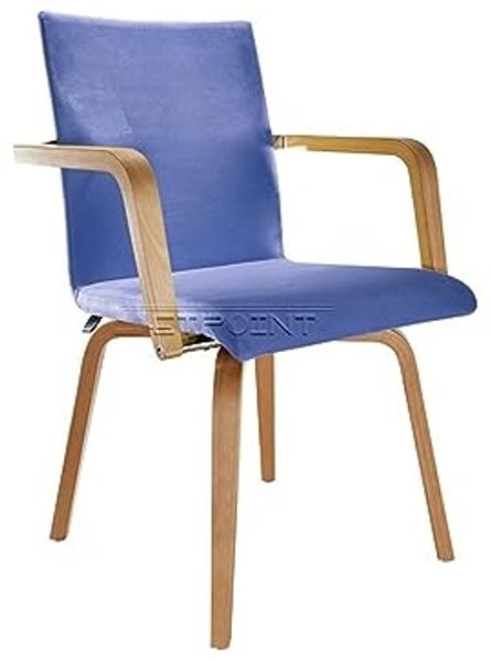 Ergonomischer Seniorenstuhl MOVO mit Armlehnen, Stoffbezug Blau