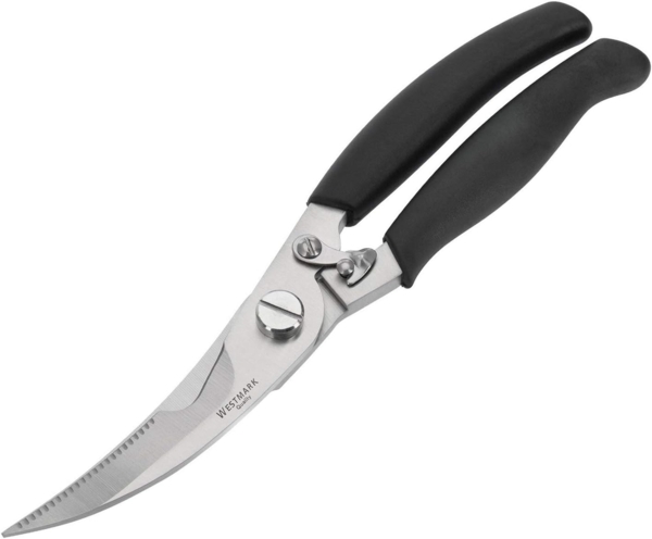 Westmark Geflügelschere, mit Innenfeder und Verriegelung, Schneidklingenlänge: 8 cm, Rostfreier Edelstahl, Poliert, Silber/Schwarz, 13722280