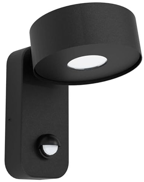 Eglo 98738 LED Wandleuchte PALOSCO Downlight schwarz transparent L:11,5cm H:17cm T:15,5cm Sensor IP44