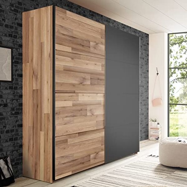 Schwebetürenschrank MEDINA Montana Eiche graphit 215 cm