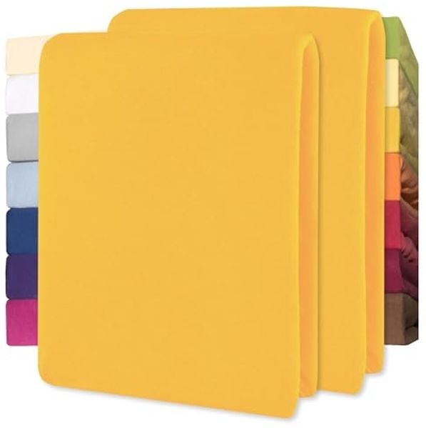 CelinaTex Jersey Spannbettlaken Lucina für Kids 60x120-70x140 cm mais gelb 100% Baumwolle gekämmt superweich Oeko-TEX