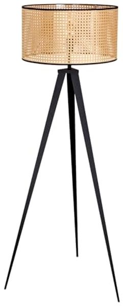 riess-ambiente Stehlampe VIENNA 140cm natur / schwarz, Ein-/Ausschalter, ohne Leuchtmittel, Wohnzimmer · mit Lampenschirm · Dreifuß · Wiener Geflecht · Retro