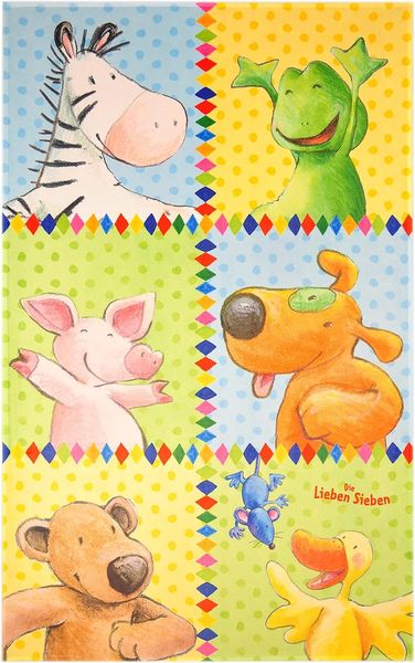 Kinderteppich- Die Lieben Sieben beste Freunde Karo in Drei Größen Mädchen- Zimmer, Spielteppich 160 x 100 cm
