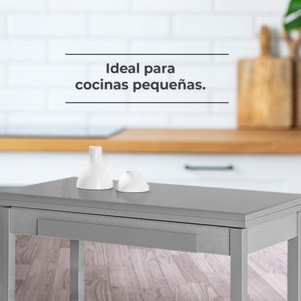 ASTIMESA Küchentisch, Metall, Grau, 90x50 cm Bild 5