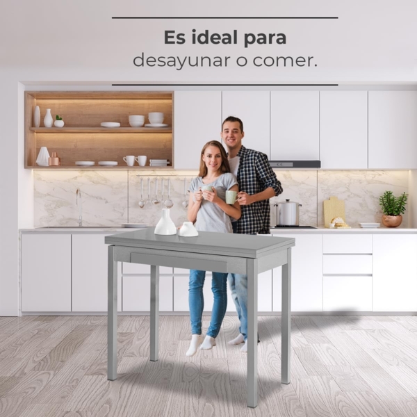 ASTIMESA Küchentisch, Metall, Grau, 90x50 cm Bild 4