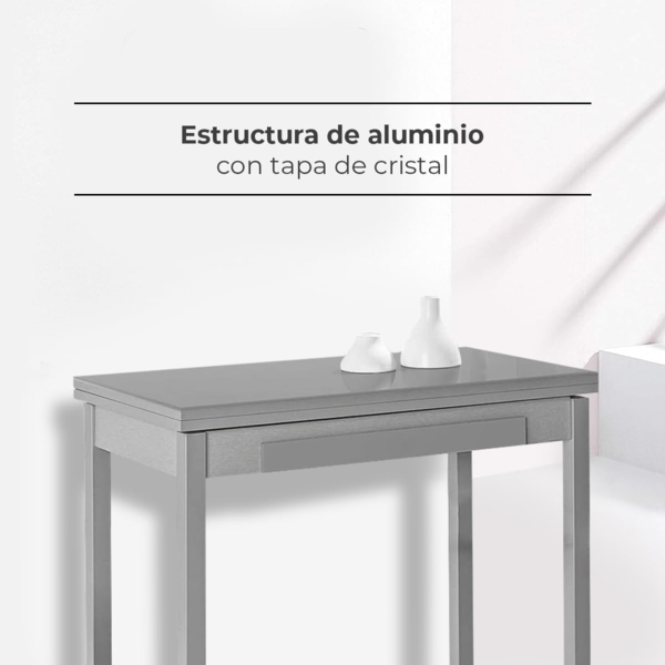 ASTIMESA Küchentisch, Metall, Grau, 90x50 cm Bild 3