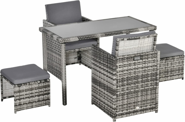 Outsunny Sitzgruppe Sitzgruppe aus Polyrattan geflecht