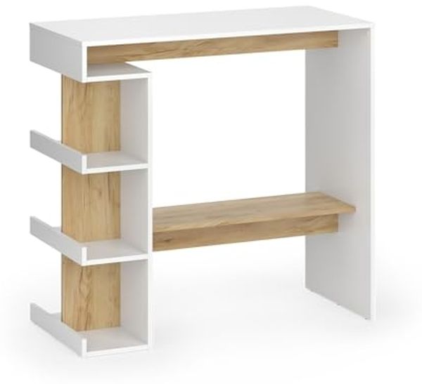 Bartisch Dana Weiß/Goldkraft Eiche 108 x 50 cm Vicco