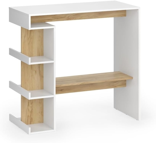 Bartisch Dana Weiß/Goldkraft Eiche 108 x 50 cm Vicco
